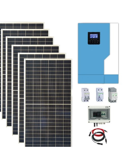 Hybrid Solar system, 2,64kW 440W solar panel, 3,5kW hybrid inverter with WiFi, 24V