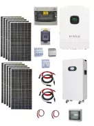 Hybrid 3 phase solar system, 10kW 425W solar panel, 12kW 3 phase hybrid inverter with WiFi, 2 strings, 48V