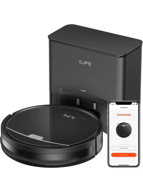 ILIFE V9 Pro Robotporszívó és felmosó 2:1 ben, automata ürítés, mobiltelefonos vezérlés, WiFi, Alexa, Google kompatibilis, 2024-es modell