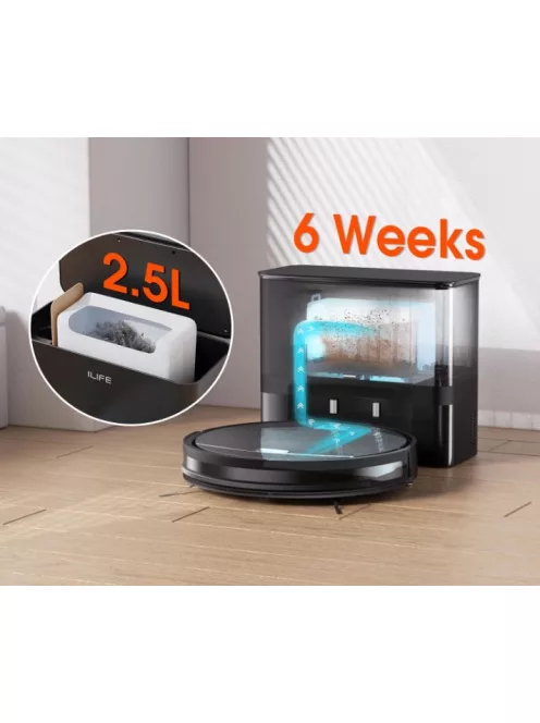 ILIFE V9 Pro Robotporszívó és felmosó 2:1 ben, automata ürítés, mobiltelefonos vezérlés, WiFi, Alexa, Google kompatibilis, 2024-es modell