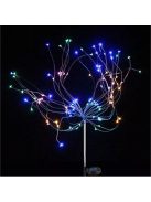 Napelemes kültéri színes dekorációs LED lámpa, tüzijáték hatás 150 db LED