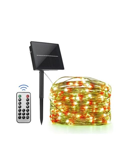 IR Dimmable Multicolor 21m LED Outdoor Solar String Lights