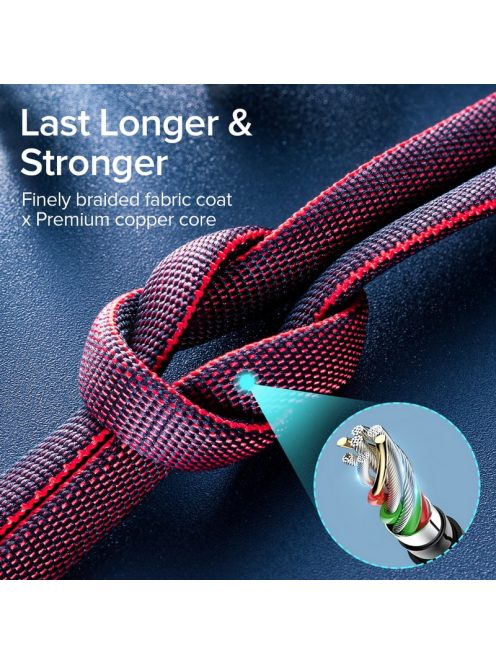 USB Led flexible durable cable for Iphone RED
