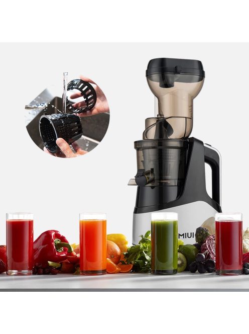 MIUI Slow Juicer 7LV Screw Cold Press Extractor FilterFree Easy Wash Electric Fruit Juicer Machine Large Caliber Color Lafita red