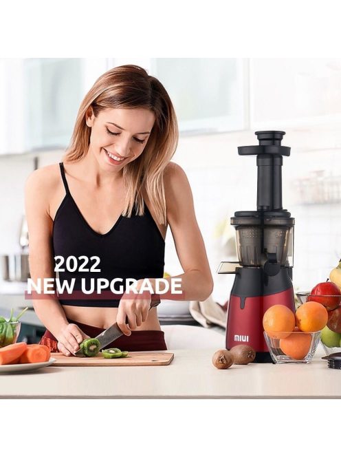 MIUI Mini Slow Juicer Screw  Cold Press Extractor Patented Filter-Free Technology 2021 B11 Electric  Fruit & Vegetable Juicer Machine Color Lafita red