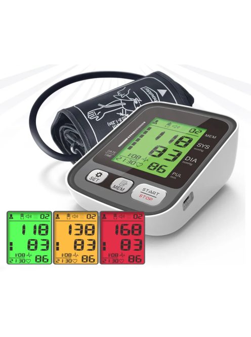 Digital Lcd Upper Arm Blood Pressure Monitor Home Heart rate Meter Machine BP Tonometer Large cuff Measuring Automatic