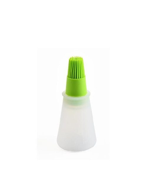 Portable Silicone Oil Bottle with Brush Green