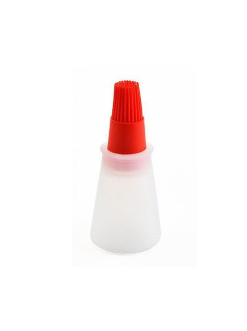 Portable Silicone Oil Bottle with Brush Red