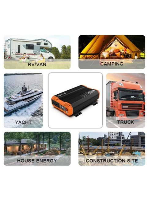 7000W Power Inverter Pure Sine Wave DC 24V to AC 220V with remote, FCHAO