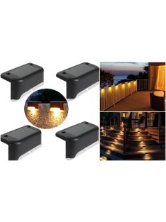 Napelemes, vízálló  lépcső / korlát lámpa fekete