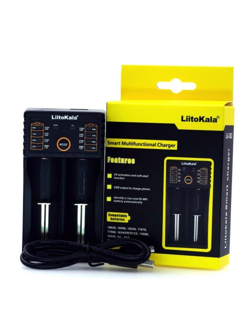 Liitokala lii-202 5V 2A 18650/26650/16340/14500 Micro USB Battery Charger 