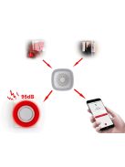 Zigbee Sziréna HEIMAN konnektor + beépített akkumulátor működéssel