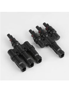   MC4 3T napelem csatlakozó, párhuzamosító, elosztó, egyesítő szett, 3 vezetéket egyesít