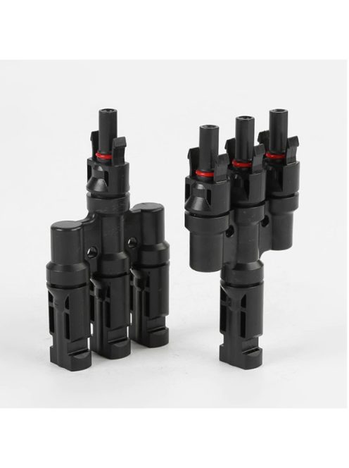 MC4 3T napelem csatlakozó, párhuzamosító, elosztó, egyesítő szett, 3 vezetéket egyesít