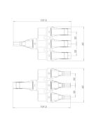 MC4 3T napelem csatlakozó, párhuzamosító, elosztó, egyesítő szett, 3 vezetéket egyesít