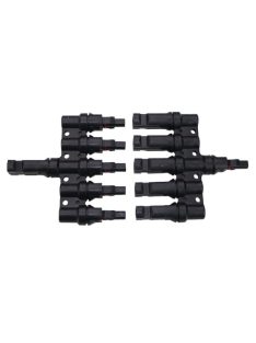   MC4 5T napelem csatlakozó, párhuzamosító, elosztó, egyesítő szett, 5 vezetéket egyesít