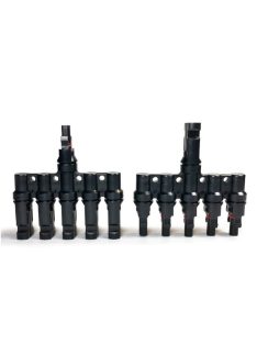   MC4 5T napelem csatlakozó, párhuzamosító, elosztó, egyesítő szett, 5 vezetéket egyesít