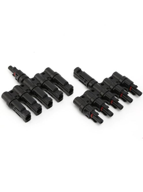 MC4 5T napelem csatlakozó, párhuzamosító, elosztó, egyesítő szett, 5 vezetéket egyesít