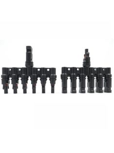   MC4 6T napelem csatlakozó, párhuzamosító, elosztó, egyesítő szett, 6 vezetéket egyesít