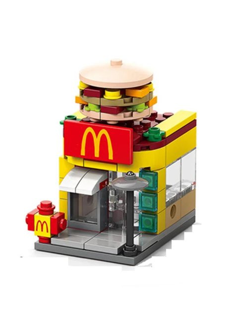 Restaurant Burger Toy Mini Building Block MOC Construction Toy Block