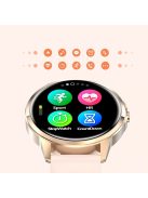 Melanda okosóra, EKG, Multifunkcionális, vízálló sport okosóra nőknek, rosegold