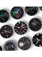 Okosóra férfiaknak, pulzusmérés, vérnyomásmérés, vér oxigénszint mérés, alvás monitor, vízálló, fekete fémszíj