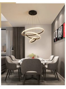 Minimal gyűrűs függőlámpa LED Fekete 20-40-60 cm modern