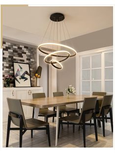 Minimal gyűrűs függőlámpa LED Fekete 20-40-60 cm modern