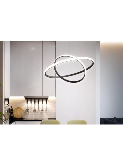 Modern Pendant Lights For Living Room Dining Room Circle Rings Black