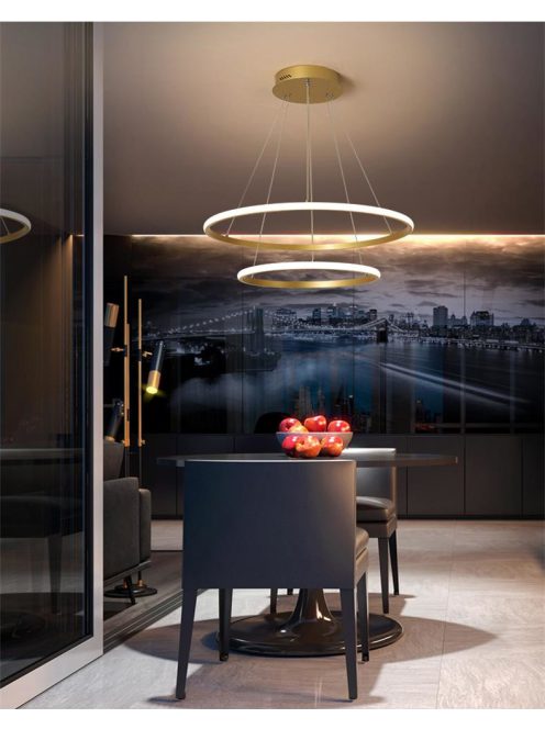 Modern Pendant Lights For Living Room Dining Room Circle Rings Gold