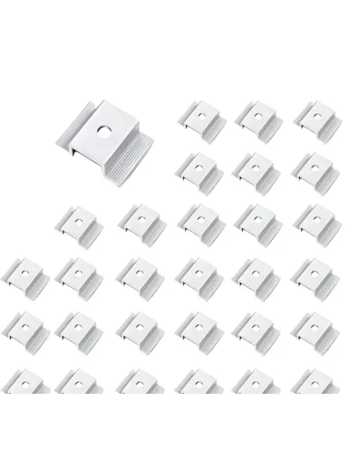 Intermediate solar panel clamp silver