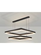 Minimál, négyzet függőlámpa, LED, fekete, dimmelhető, 60x80cm