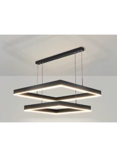   Minimál, négyzet függőlámpa, LED, fekete, dimmelhető, 60x80cm