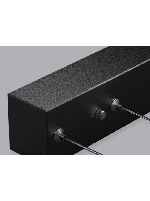 Minimál, négyzet függőlámpa, LED, fekete, dimmelhető, 60x80cm