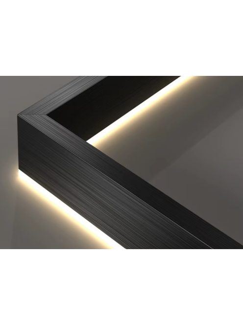 Minimál, négyzet függőlámpa, LED, fekete, dimmelhető, 60x80cm