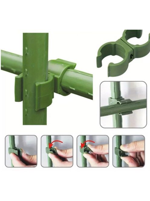 Tomato seedling stake connecting element, clips