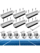Solar panel mounting bracket set, for 2 panels, with M8 screws