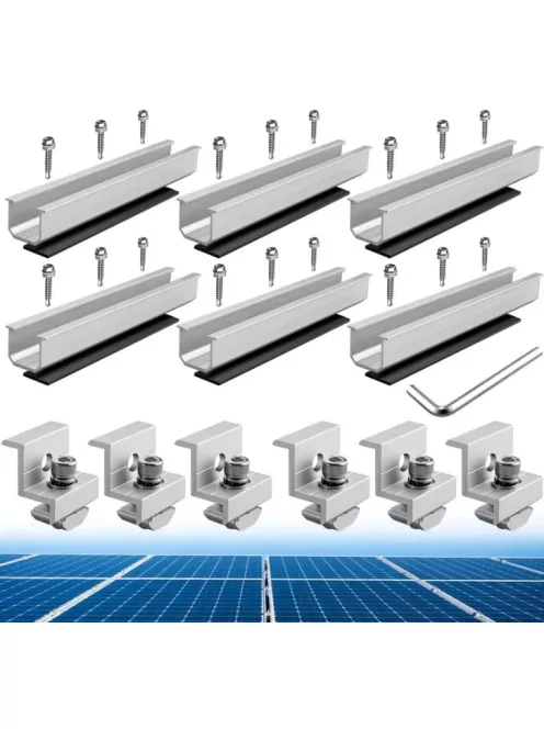 Solar panel mounting bracket set, for 2 panels, with M8 screws