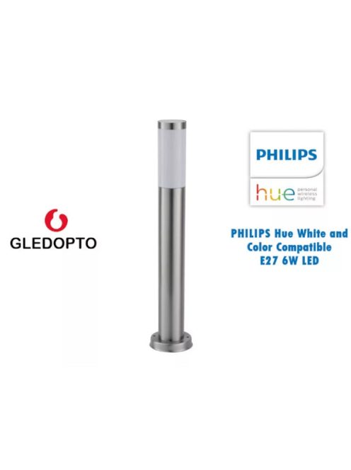 Philips Hue Compatible OUTDOOR FLOOR LAMP E27 6W IP44 STAINLESS STEEL