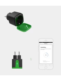   TUYA vízálló konnektor Fogyasztás mérés, Energia Monitoring 16A Wi-Fi programozható okos konnektor