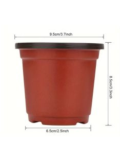 Soft Plastic Plant Pot, brown, with lid