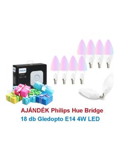18 pcs Gledopto E14 4W LED + Philips HUE Bridge