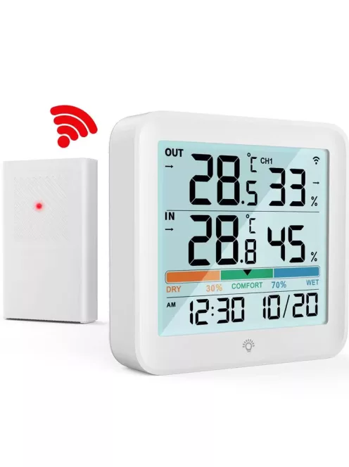 NOKLEAD LCD Digital Thermometer Hygrometer Indoor Outdoor Temperature Humidity Meter Temperature And Humidity Sensor Office Home