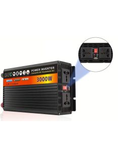   3000W power módosított szinuszos DC 12V-ról AC 220V-ra, fekete
