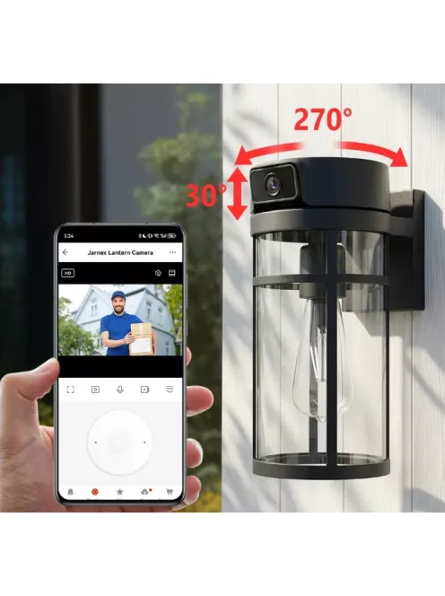 Tuya WIFI okos kültéri fali lámpa beépített 4MP WiFi kamerával