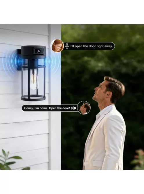 Tuya WIFI okos kültéri fali lámpa beépített 4MP WiFi kamerával