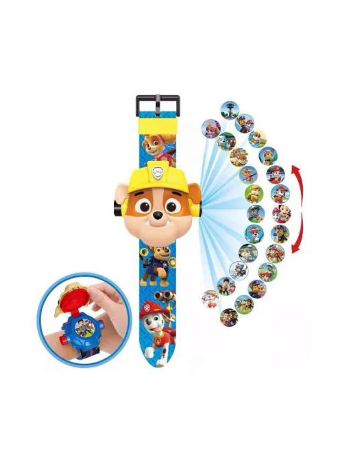 New Paw Patrol Puppy Toys Patrol Anime Figure Watch Children's Birthday Toys Projection Watch Boys Girls Kids Gift - Rubble