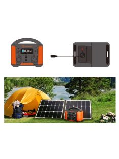   Töltőállomás, szolár generátor 230V, 300W / 500W 108000mAh, 388Wh hordozható erőmű