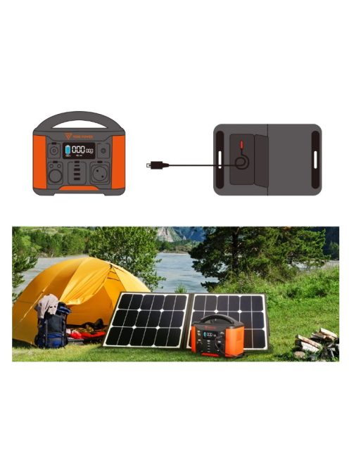 Töltőállomás, szolár generátor 230V, 300W / 500W 108000mAh, 388Wh hordozható erőmű