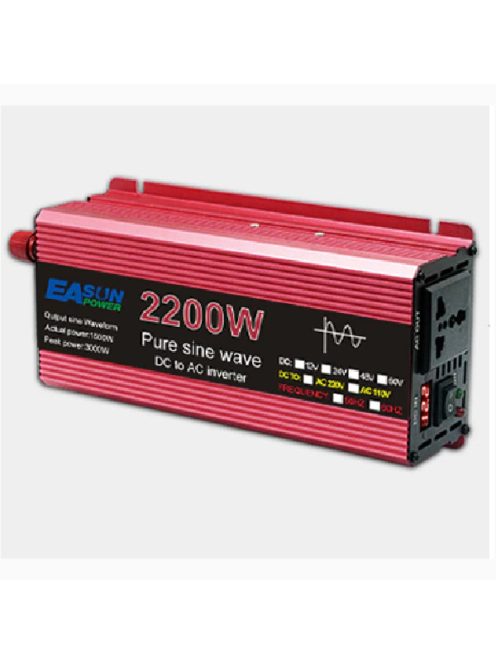2200W Power Inverter Pure Sine Wave DC 12V to AC 220V
